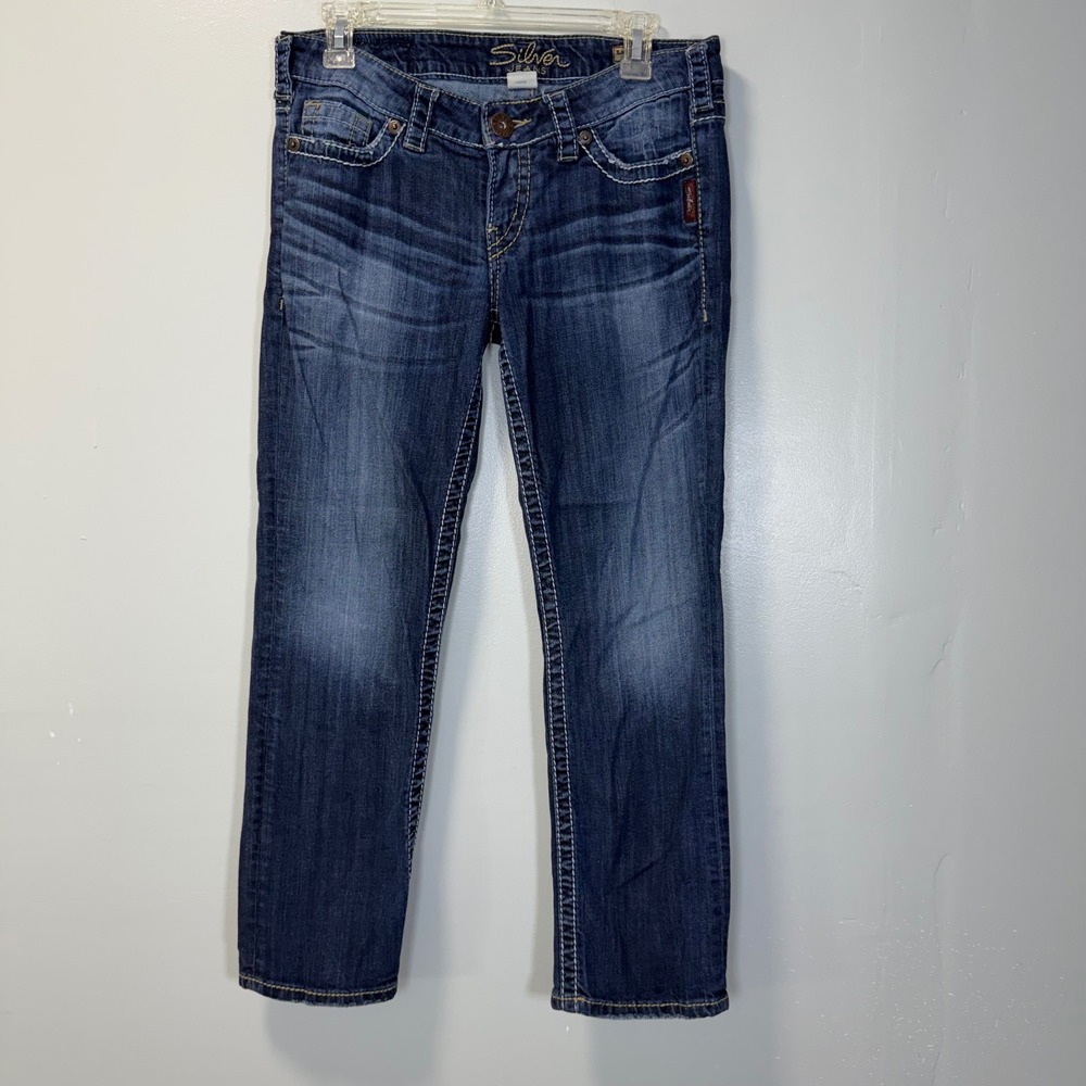 Silver Jeans Co Y2K Santorini Capri Low Rise Dark Wash Denim Jeans W29